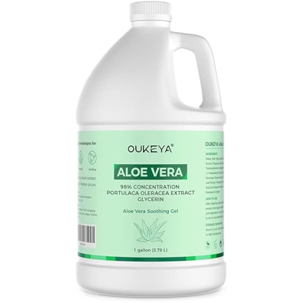 OUKEYA 98% Organic Aloe Vera Gel with 2% Niacinamide - 3785ML Bulk Size