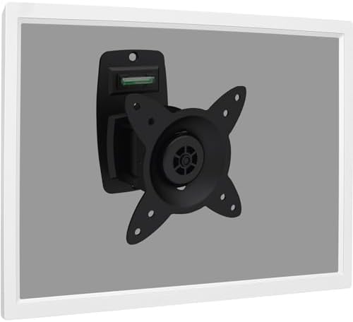 DIGITUS VESA Monitor Wall Mount – For 27" Screens, 15kg Load, Black