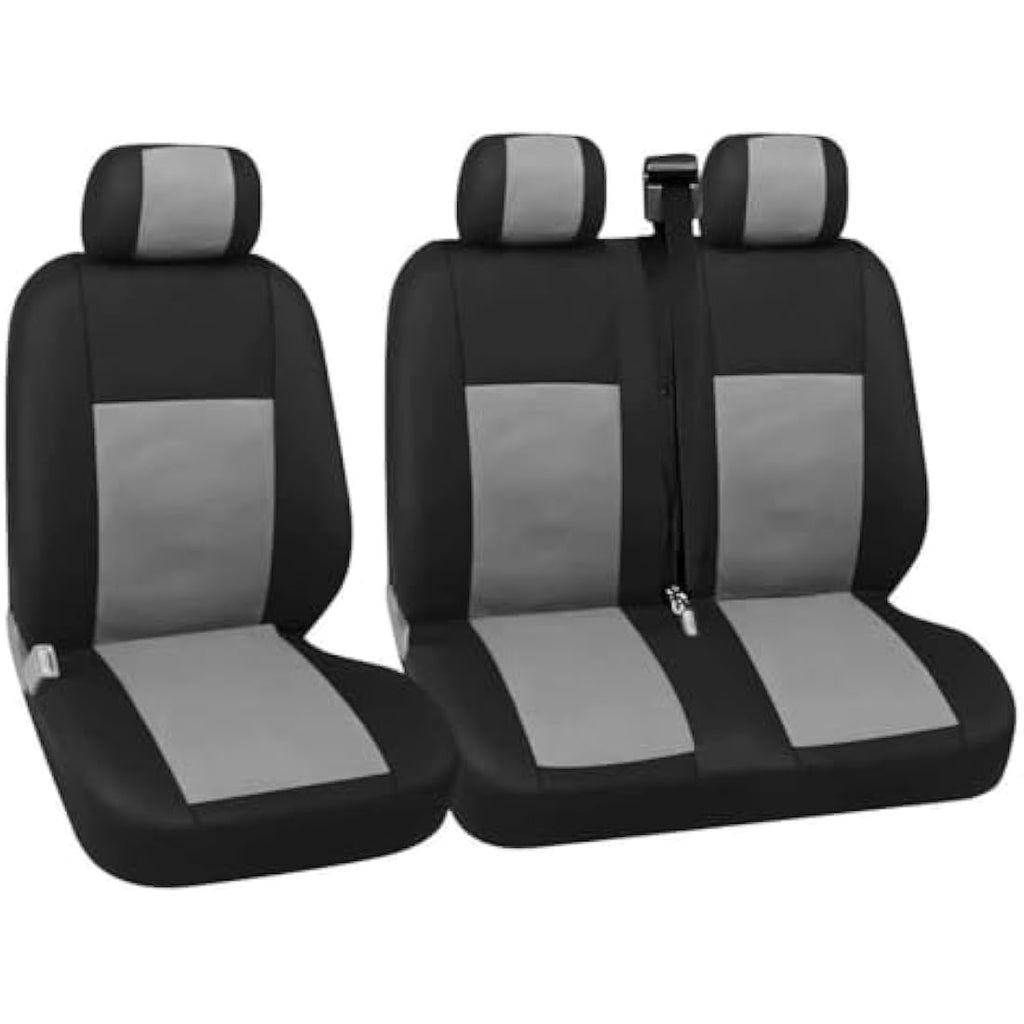 Universal Van Seat Covers | Heavy Duty Grey Black 2+1 Set