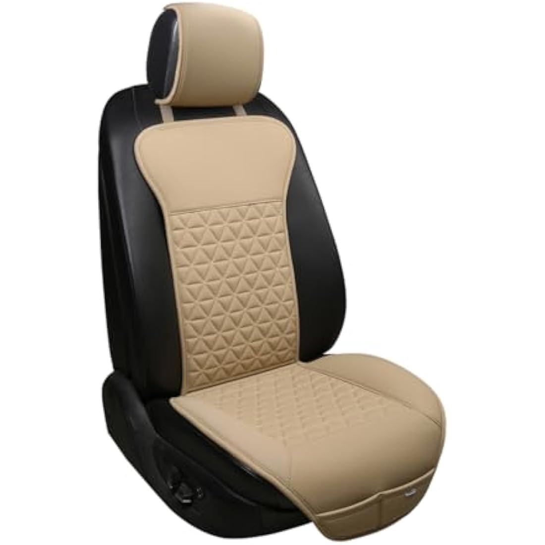 Black Panther Luxury PU Leather Front Car Seat Cover Protector – Beige