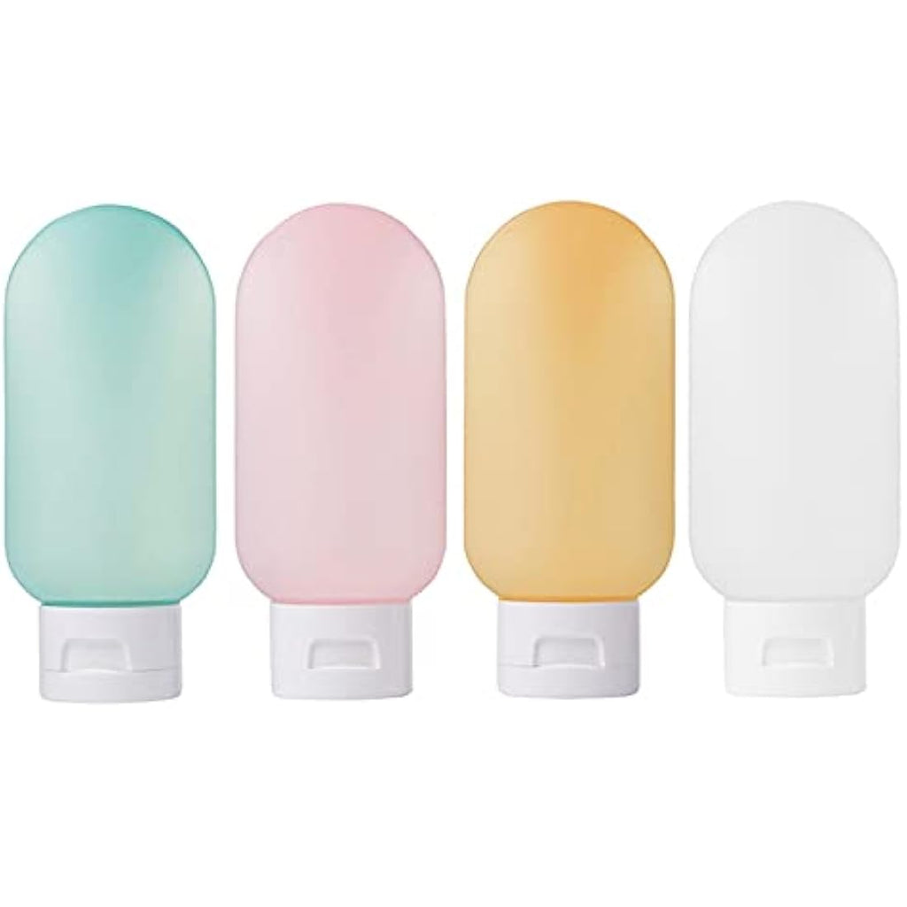 ZALUJMUS Leak Proof Silicone Travel Bottles - 4 Pcs Refillable Set (60ml)