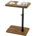 IBUYKE C Shaped Side Table – Swivel Height Adjustable End Table, Retro Brown