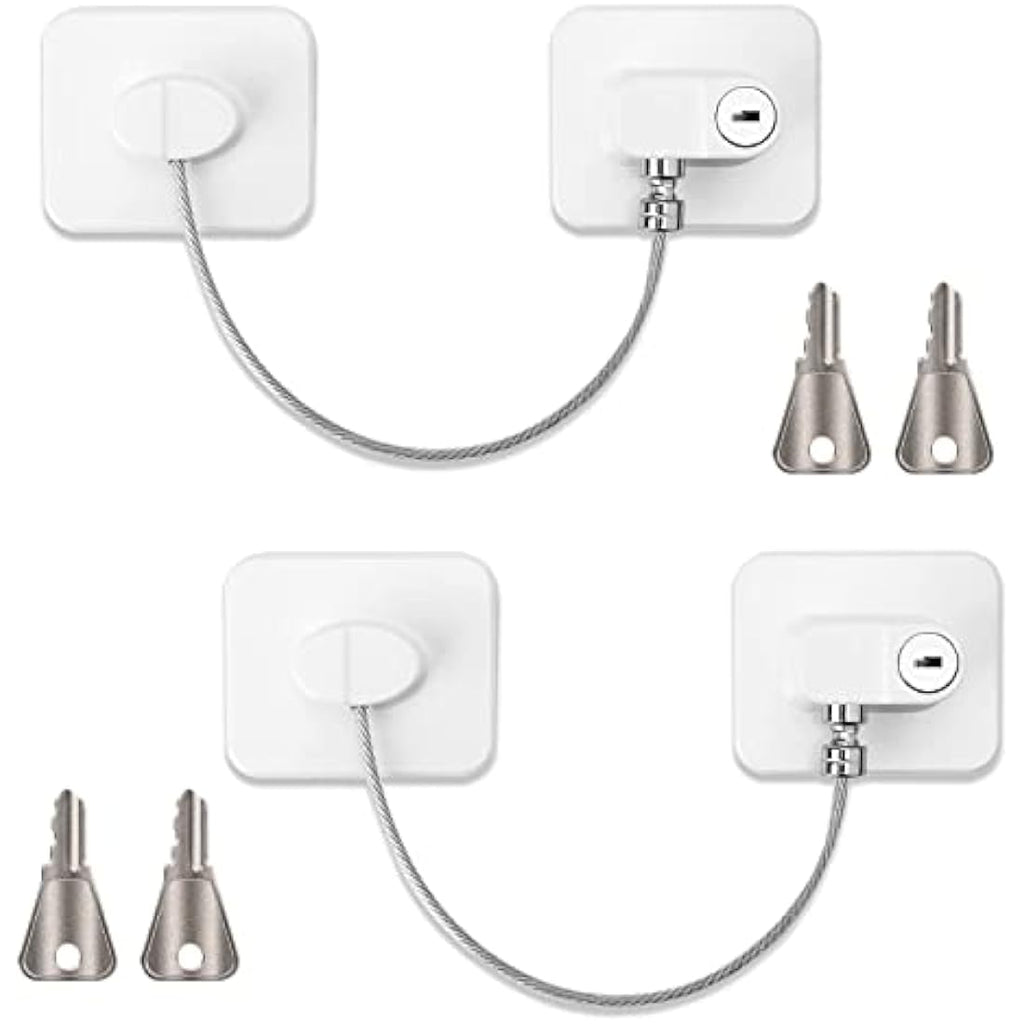 Jolof Store Refrigerator Door Locks | 2-Pack White Child Safety Latches