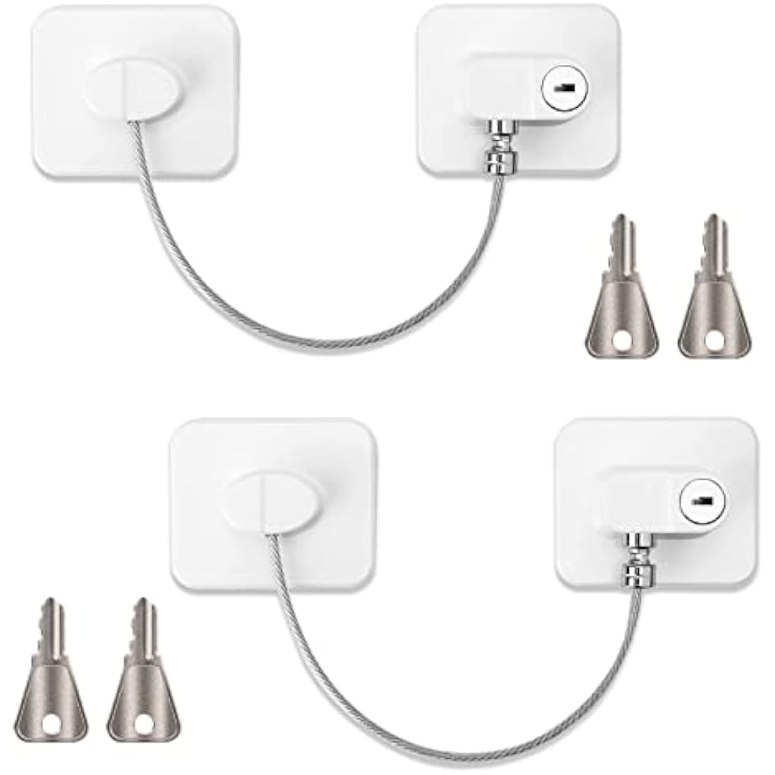 Jolof Store Refrigerator Door Locks | 2-Pack White Child Safety Latches