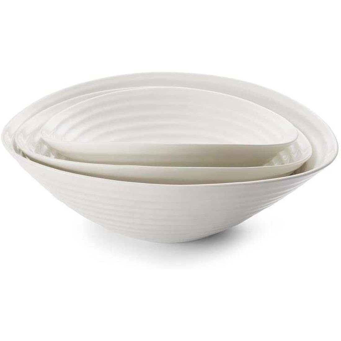 Portmeirion Porcelain Salad Bowl – White Microwave Safe Serving Dish