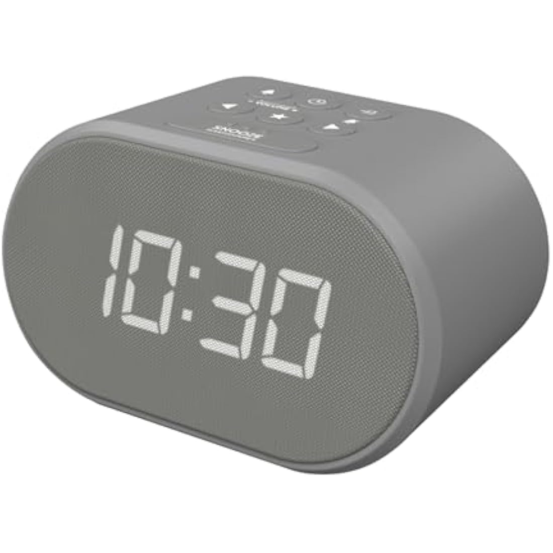 i-box Bedside FM Radio Alarm Clock with USB Charging & Dual Alarms - Grey