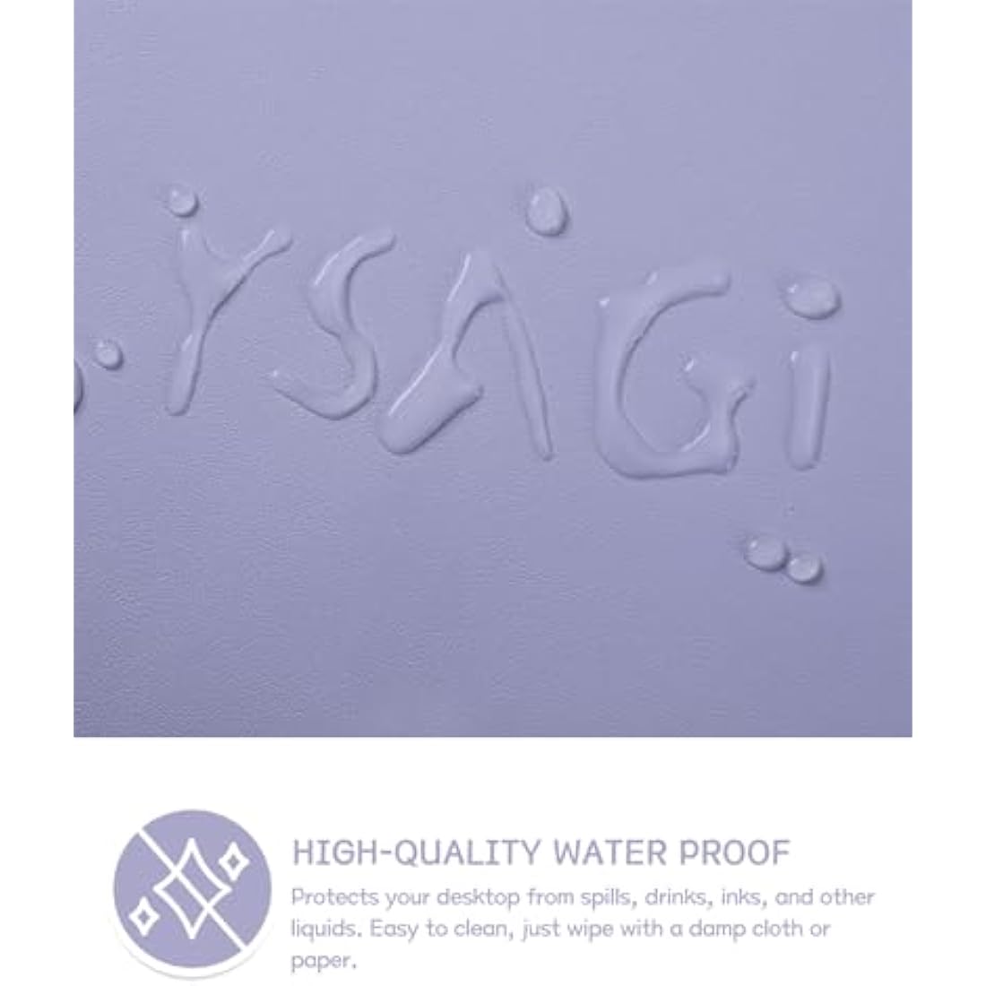 YSAGi PVC Leather Desk Pad – Waterproof Non-Slip Writing Mat, Lavender
