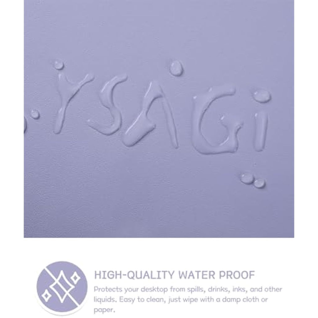 YSAGi PVC Leather Desk Pad – Large Waterproof Mouse Mat, Lavender