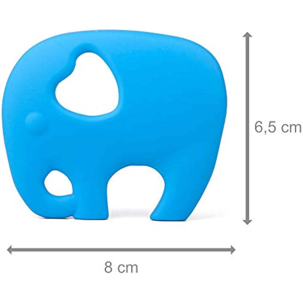 PREMYO Silicone Elephant Baby Teether – BPA-Free Soothing Toy, Blue