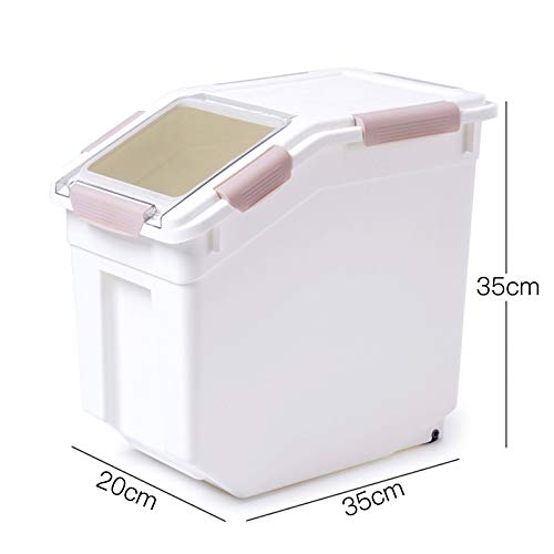 Toolzia 10kg Rice Dispenser | Airtight Grain Storage Bin with Scoop - Pink