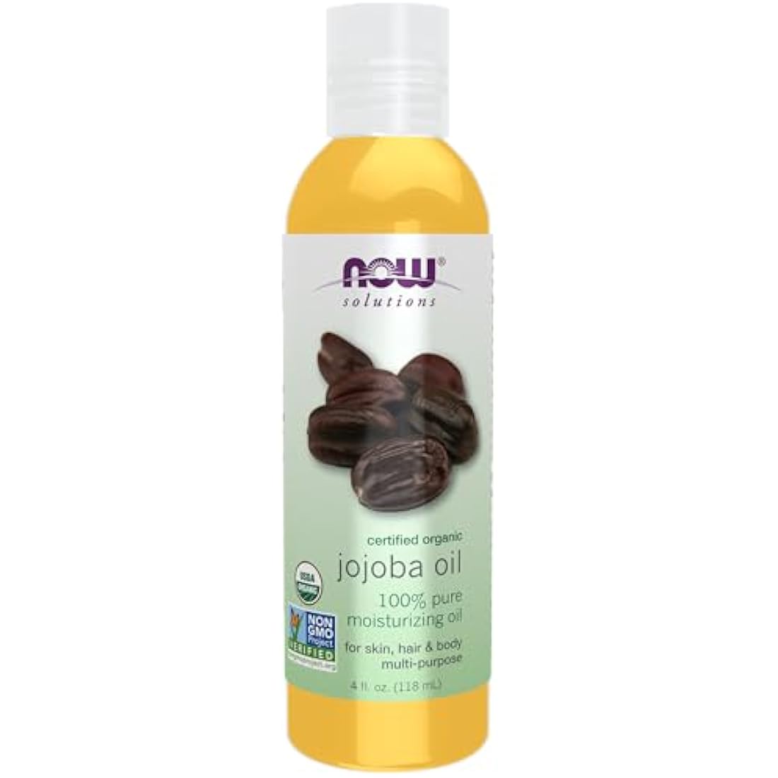 NOW Solutions Organic Jojoba Oil - 100% Pure Moisturizer for Skin & Hair