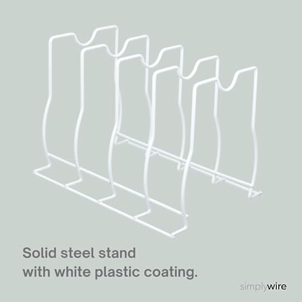 simplywire Bakeware, Pan and Lid Storage Organiser - White Kitchen Rack
