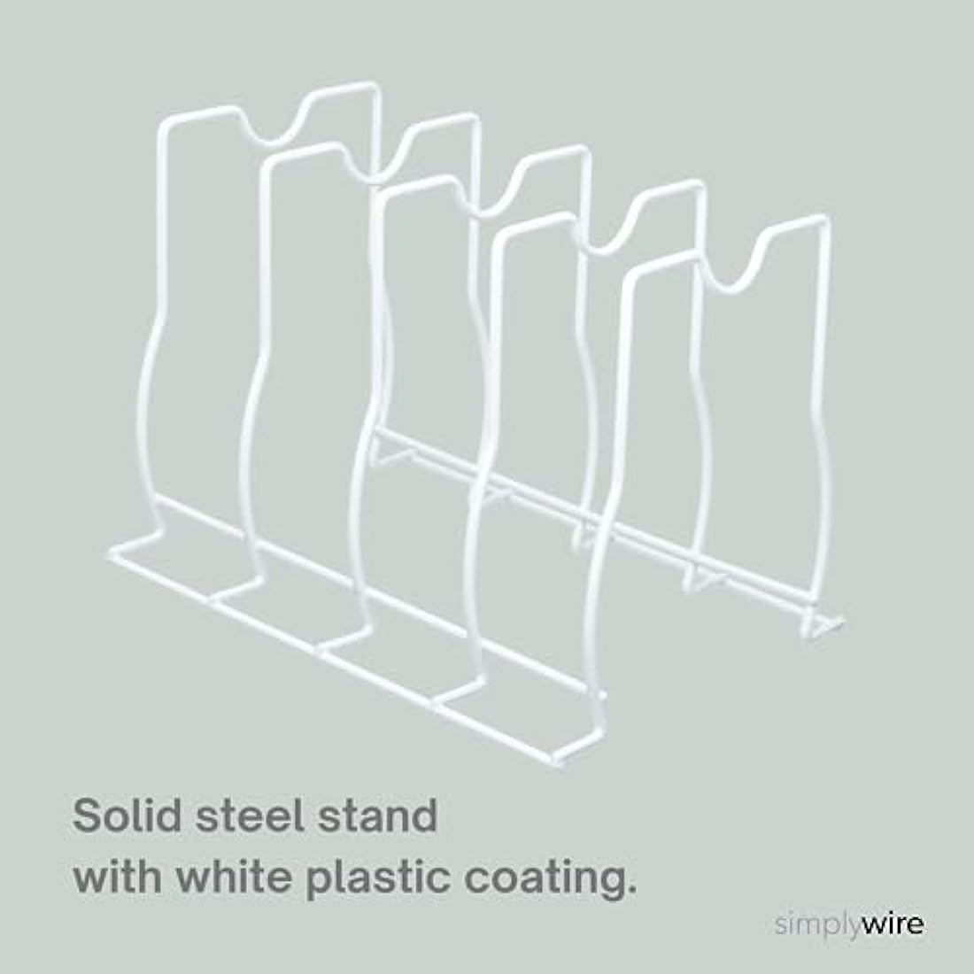 simplywire Bakeware, Pan and Lid Storage Organiser - White Kitchen Rack