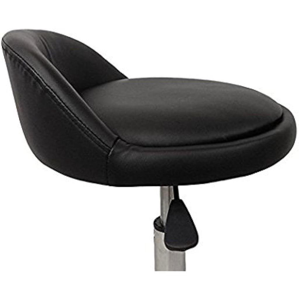 Adjustable Rolling Salon Stool – Swivel PU Leather Chair