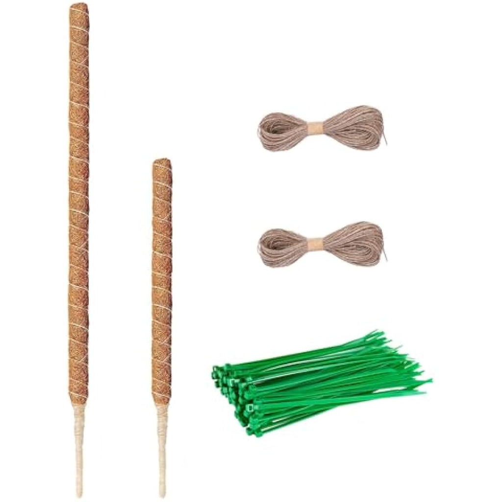 2-Pack Bendable Coir Moss Poles for Monstera - 60cm & 120cm