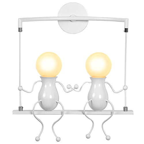 KAWELL Humanoid Creative Wall Light – Modern Iron E27 Sconce for Kids Room