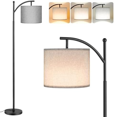 Aooshine 60" Modern Floor Lamp | 3 Color Temperatures | Grey Shade