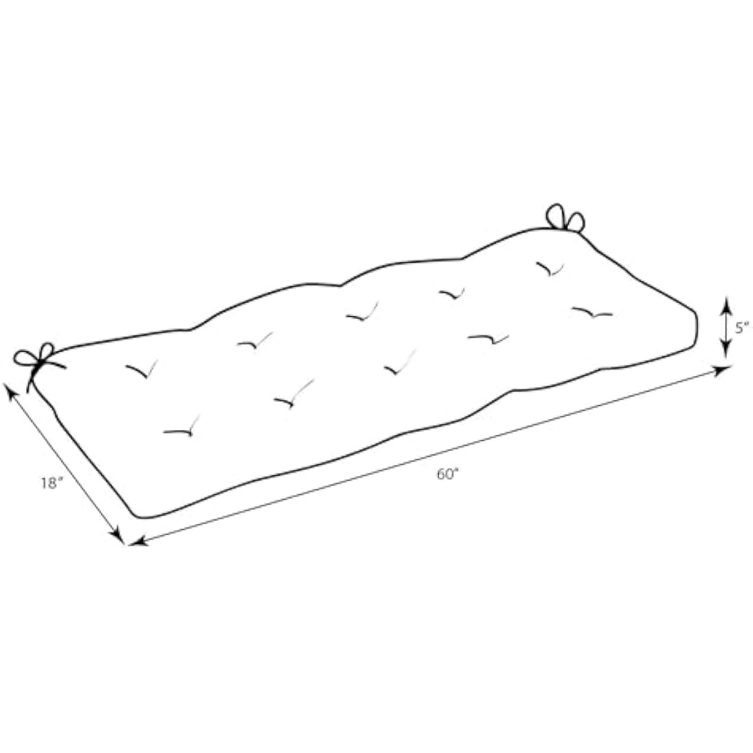 Pillow Perfect 60" Tufted Outdoor Bench Cushion | Water-Resistant