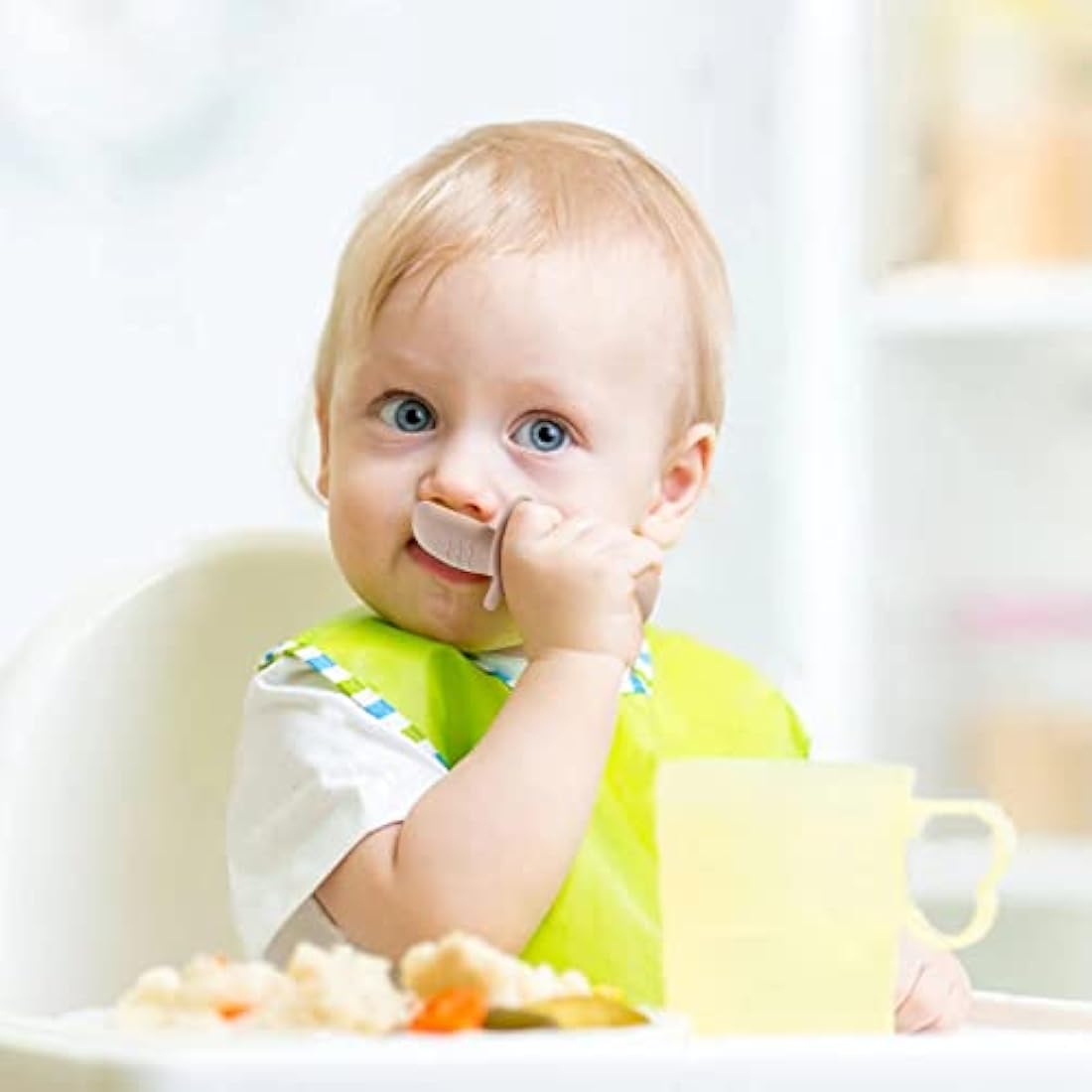 PandaEar Silicone Baby Spoons and Fork Set – Anti-Choke Self Feeding, Pink