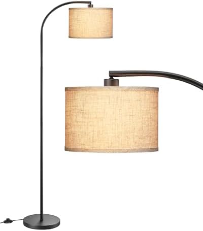 EDISHINE 63" LED Arc Floor Lamp – Modern Black Metal Standing Light