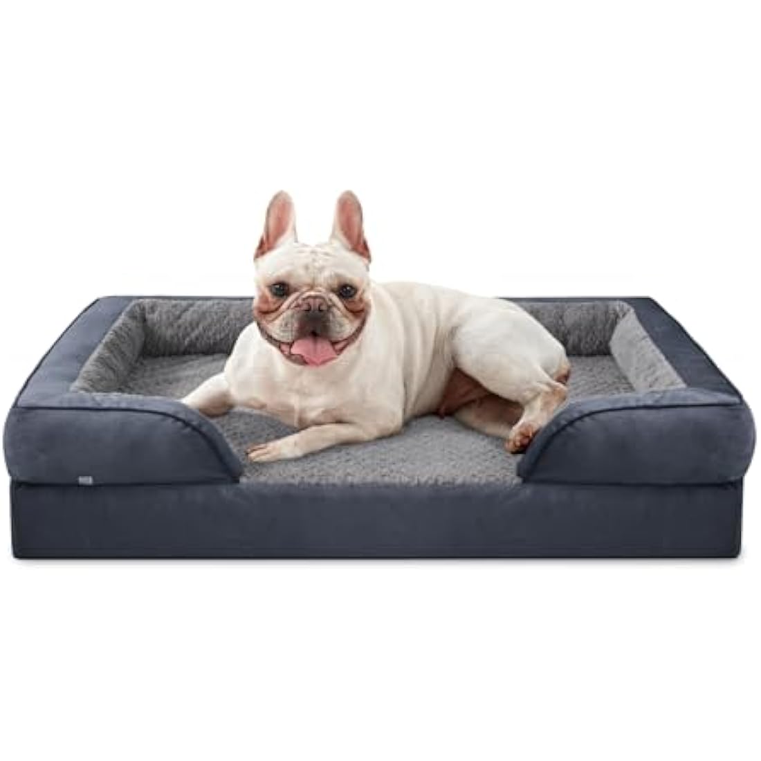 JOEJOY Orthopedic Memory Foam Dog Bed – Washable Bolster Sofa, Grey