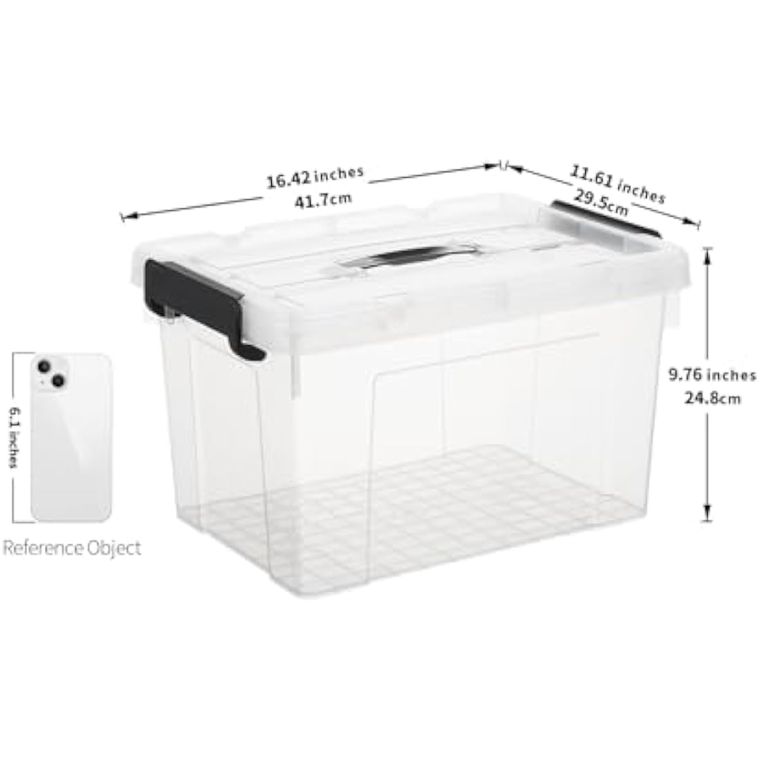 Cetomo 20L Clear Plastic Storage Boxes with Lids and Handles – 4 Pack