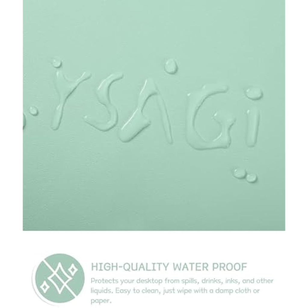 YSAGi Leather Desk Pad – Non-Slip Waterproof Writing Mat, Light Green