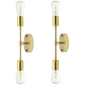 Jolof Store Brushed Gold Wall Sconces | Modern 2-Light Vanity Fixtures