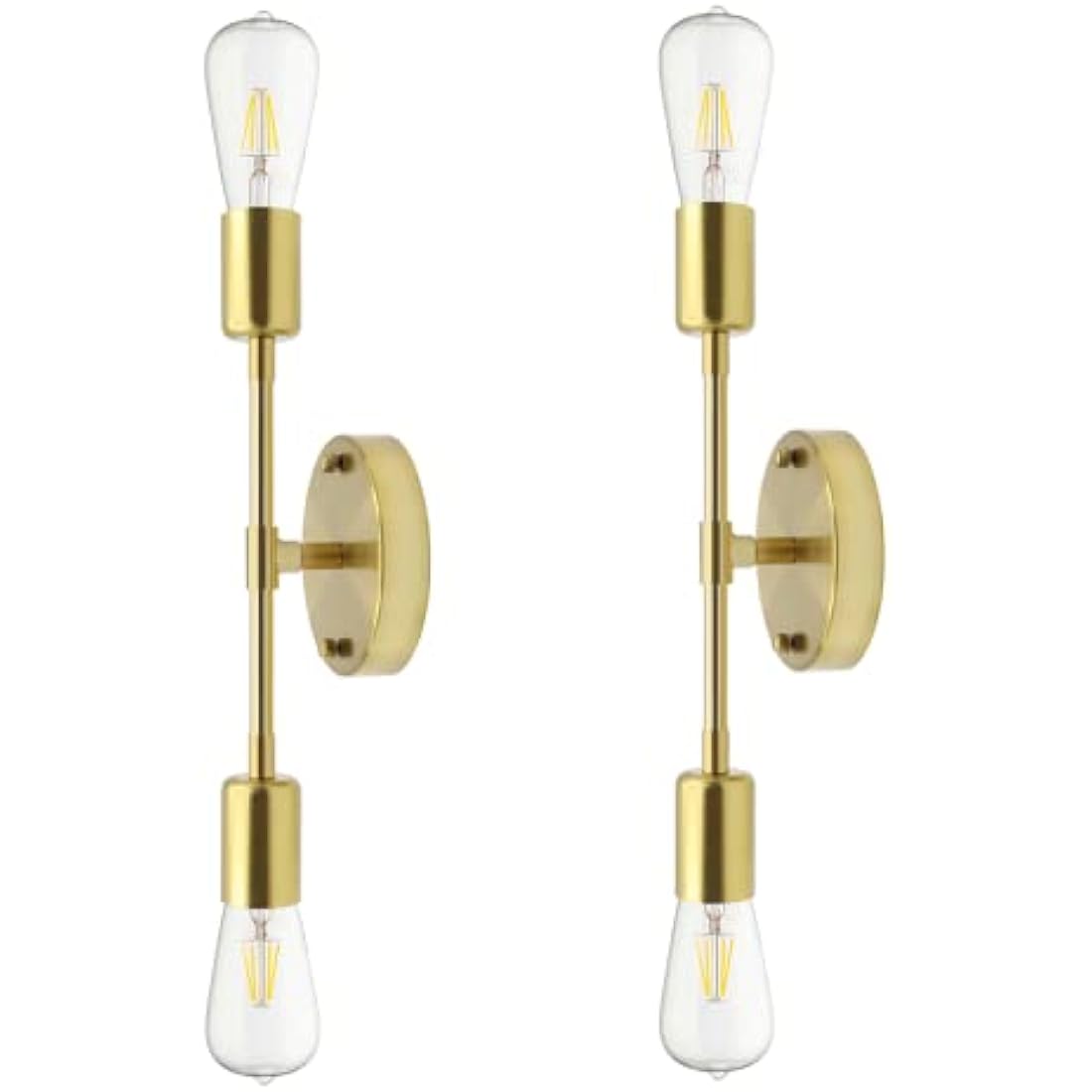 Jolof Store Brushed Gold Wall Sconces | Modern 2-Light Vanity Fixtures