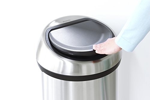 Brabantia Touch Bin 60L - Matt Black & Steel Kitchen Waste Bin