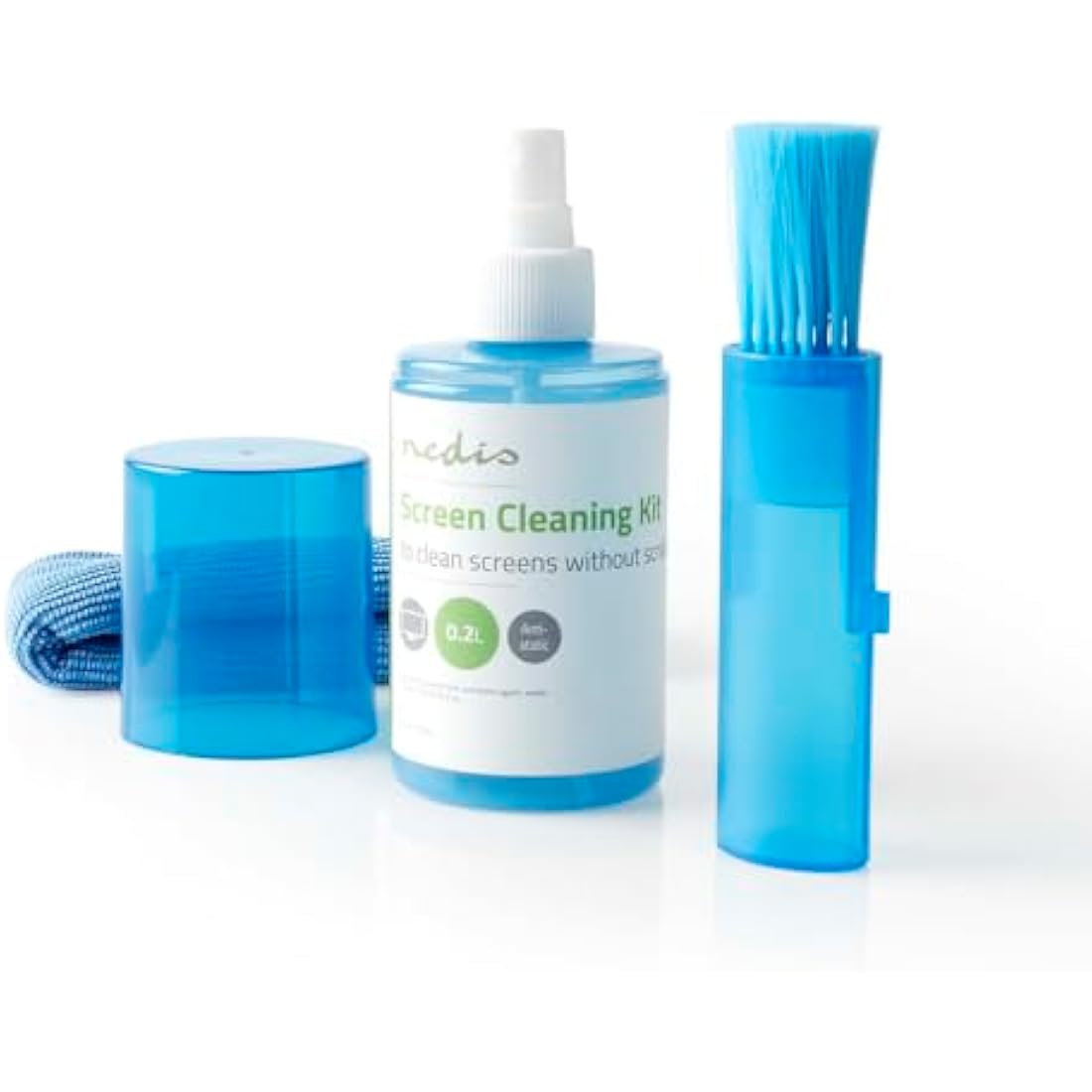 Nedis Screen Cleaner Kit – 200ml Spray with Brush and Pearl Cloth