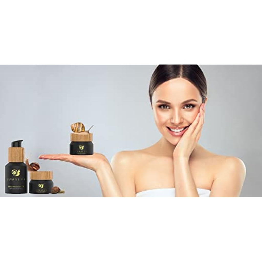 Lumalux Snail Mucin Serum & Cream Set | Organic Anti-Aging Skincare Kit