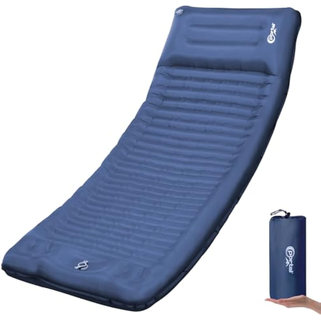 Portal Inflatable Camping Mattress - 10cm Thick Sleeping Pad with Pump