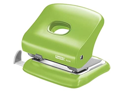 Rapid Fashion FC30 2 Hole Punch | 30 Sheet Capacity | Light Green Metal
