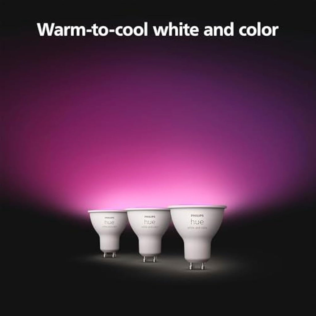 Philips Hue GU10 Smart Spotlight 3-Pack – White and Color Ambiance