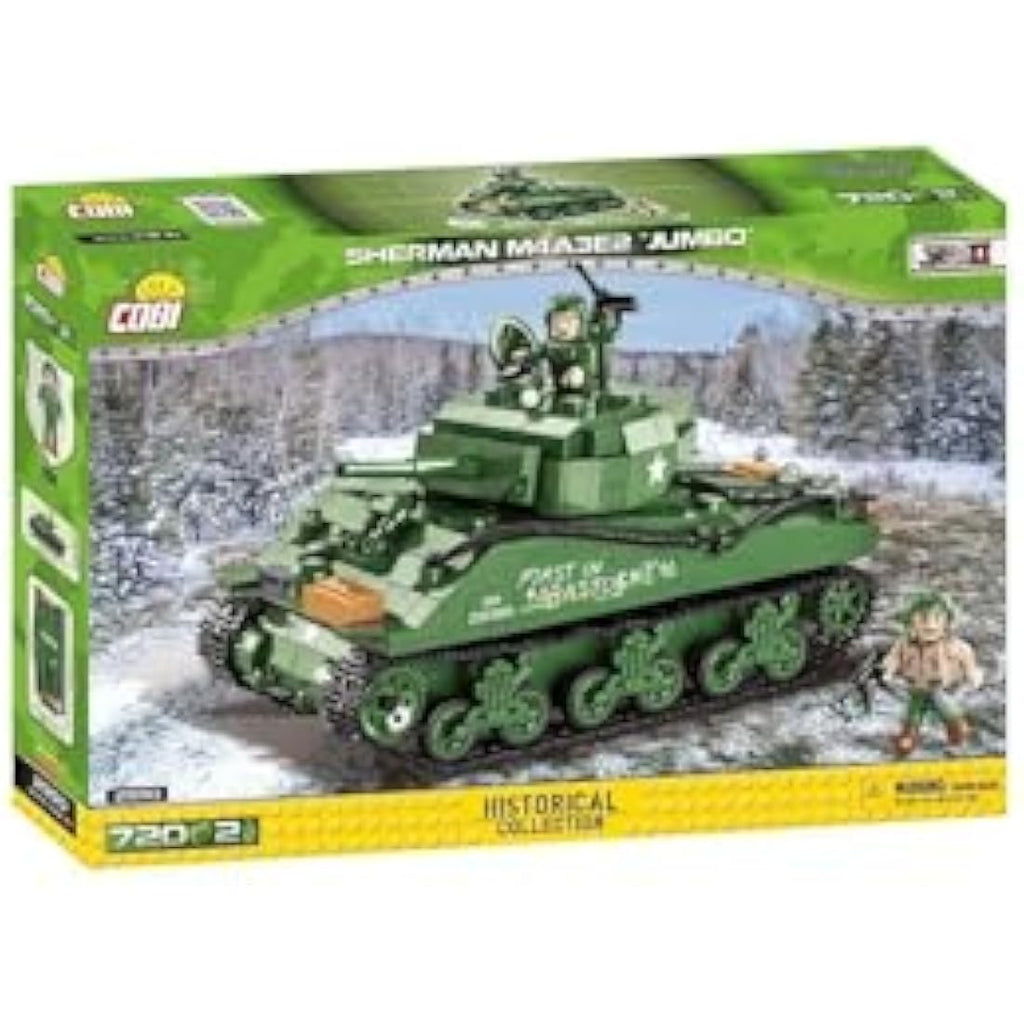 COBI Sherman M4A3E2 Jumbo Tank Model Kit - 720 Piece Building Blocks