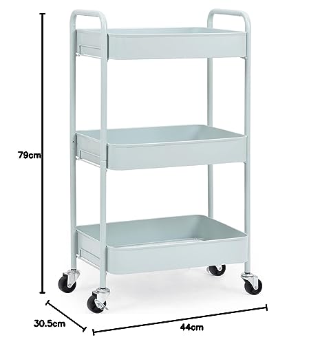 KINGRACK 3-Tier Metal Rolling Utility Cart – Heavy Duty Storage Trolley