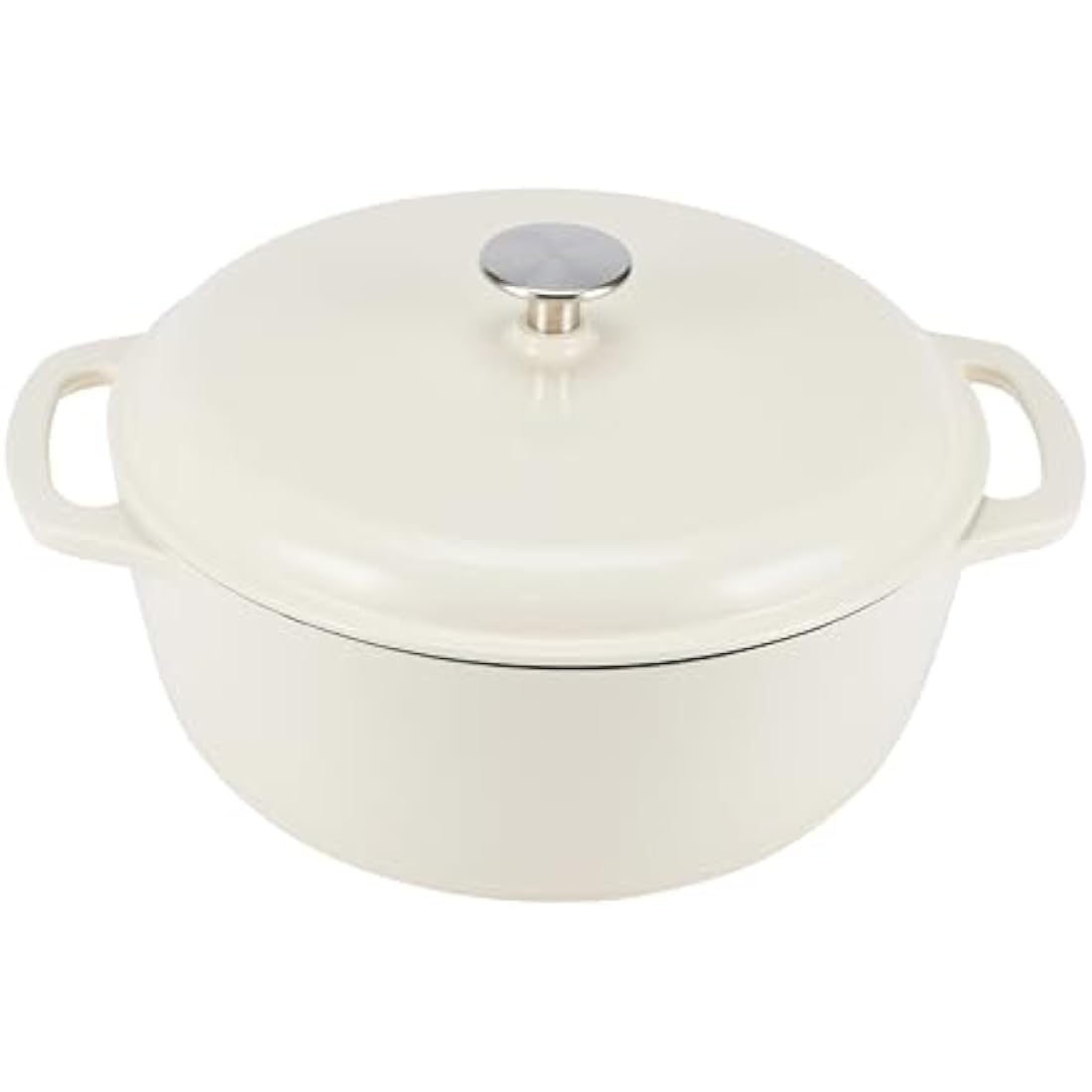 Enameled Cast Iron Dutch Oven – 5.7 L Round Pot, White