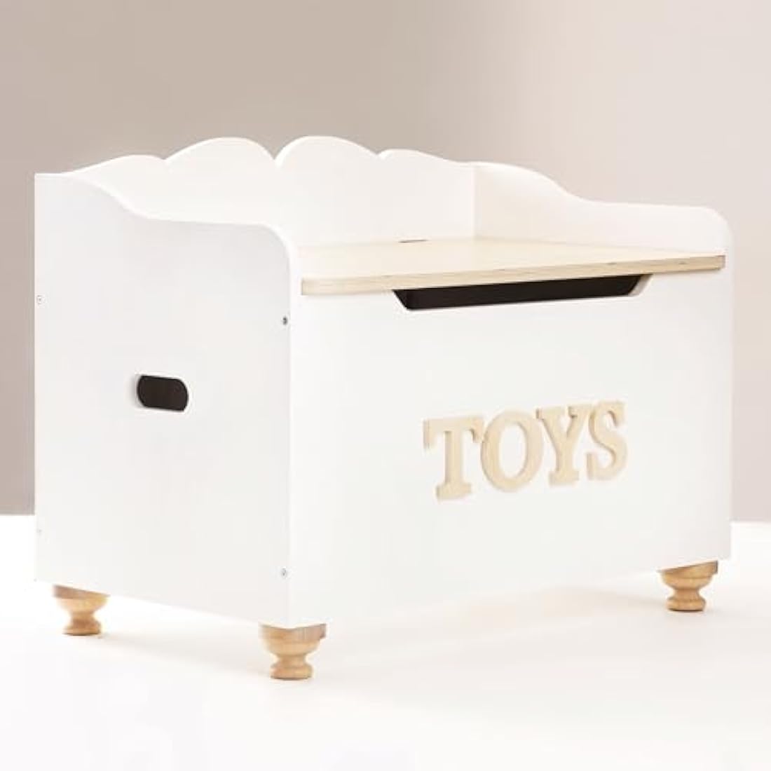 Le Toy Van Wooden Toy Box – White Storage Chest with Soft Close Lid
