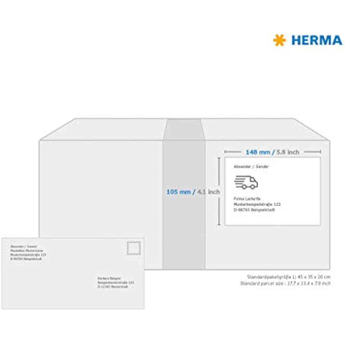 HERMA Shipping Labels - 148 x 105 mm White Adhesive Stickers - 800 Pack