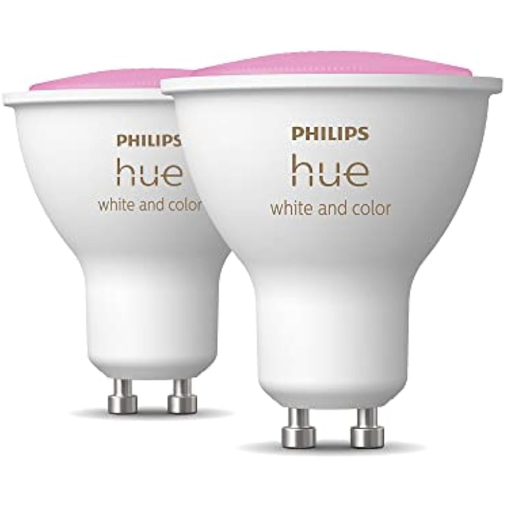 Philips Hue White & Colour Ambiance GU10 Smart LED Bulbs - 2 Pack