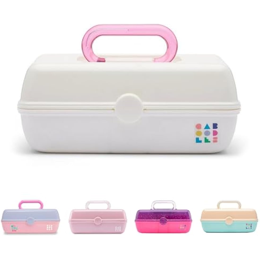 Caboodles Pretty in Petite Makeup Organizer – Two-Tone White Travel Case