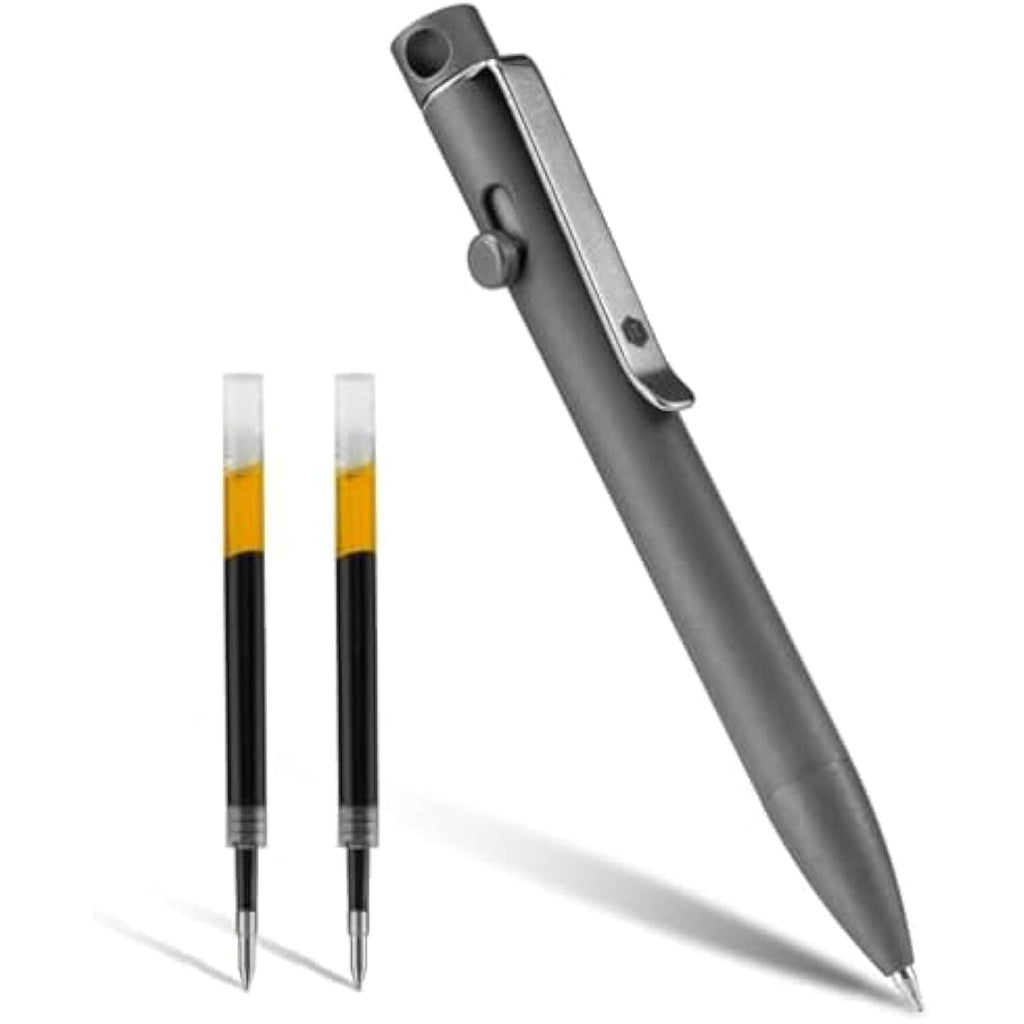 KeyUnity KP03 Titanium EDC Pocket Pen - Retractable Ballpoint (Stonewashed)