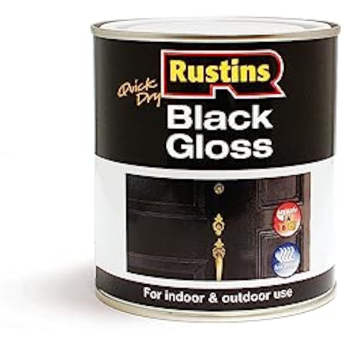 Rustins Black Gloss Paint 500ml – Quick Drying Wood and Metal Finish