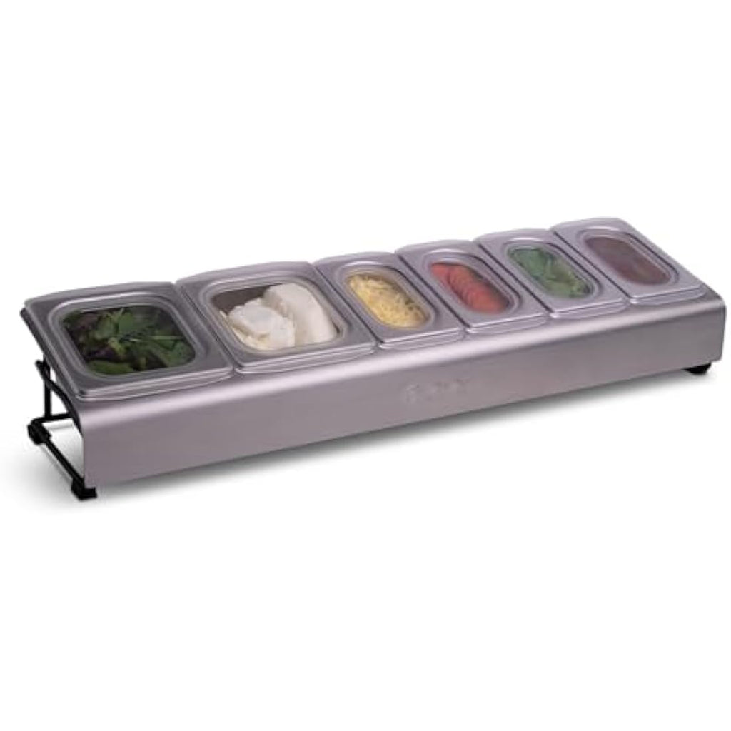 Ooni Pizza Topping Station – Stainless Steel Outdoor Prep with 6 Containers