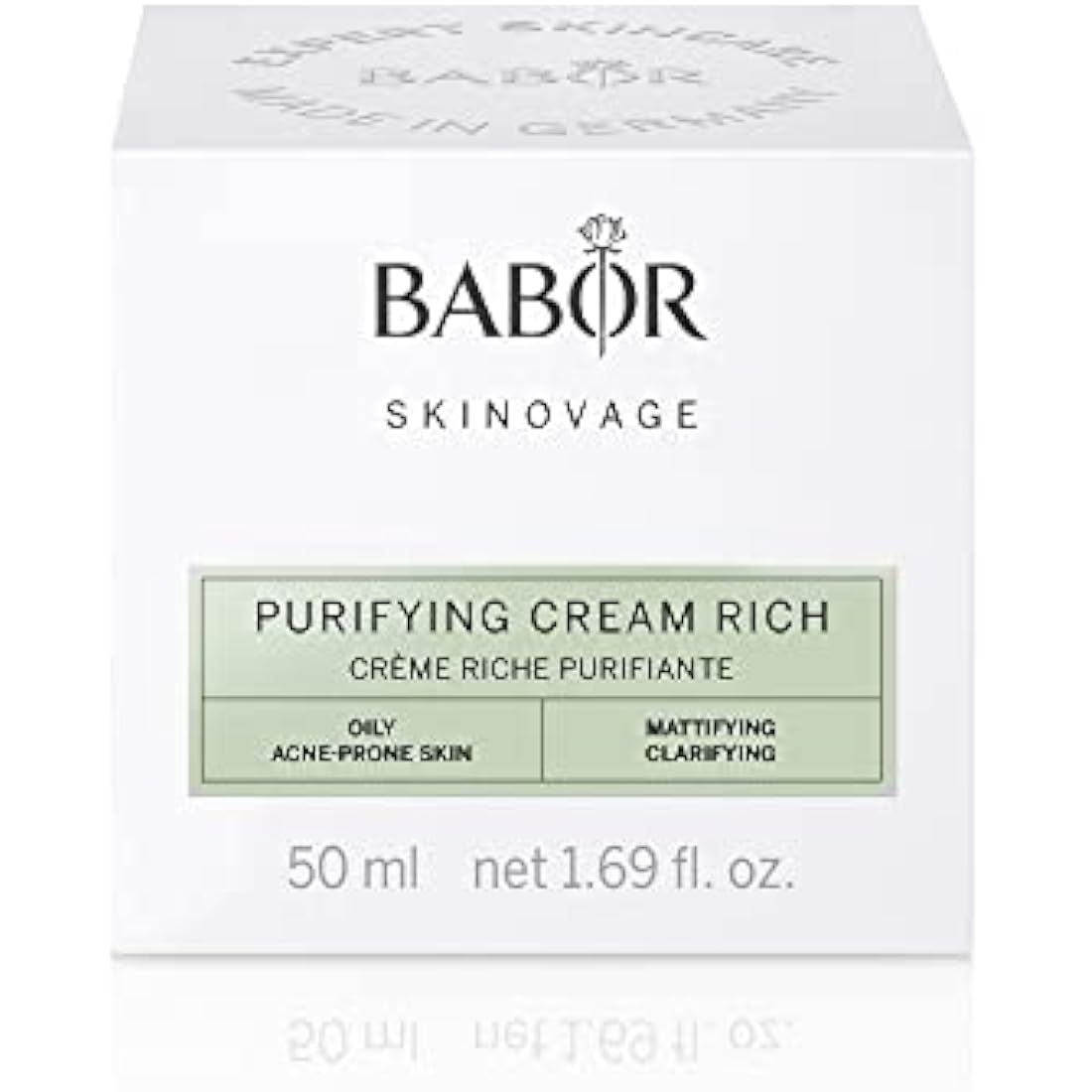 BABOR SKINOVAGE Purifying Cream Rich – Mattifying Vegan Face Care, 50ml