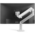 ThingyClub Single Gas Spring Monitor Arm | 10-27" VESA Desk Mount - Silver