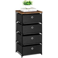 LIANTRAL 4-Drawer Fabric Dresser | Steel Frame Storage Organizer – Black