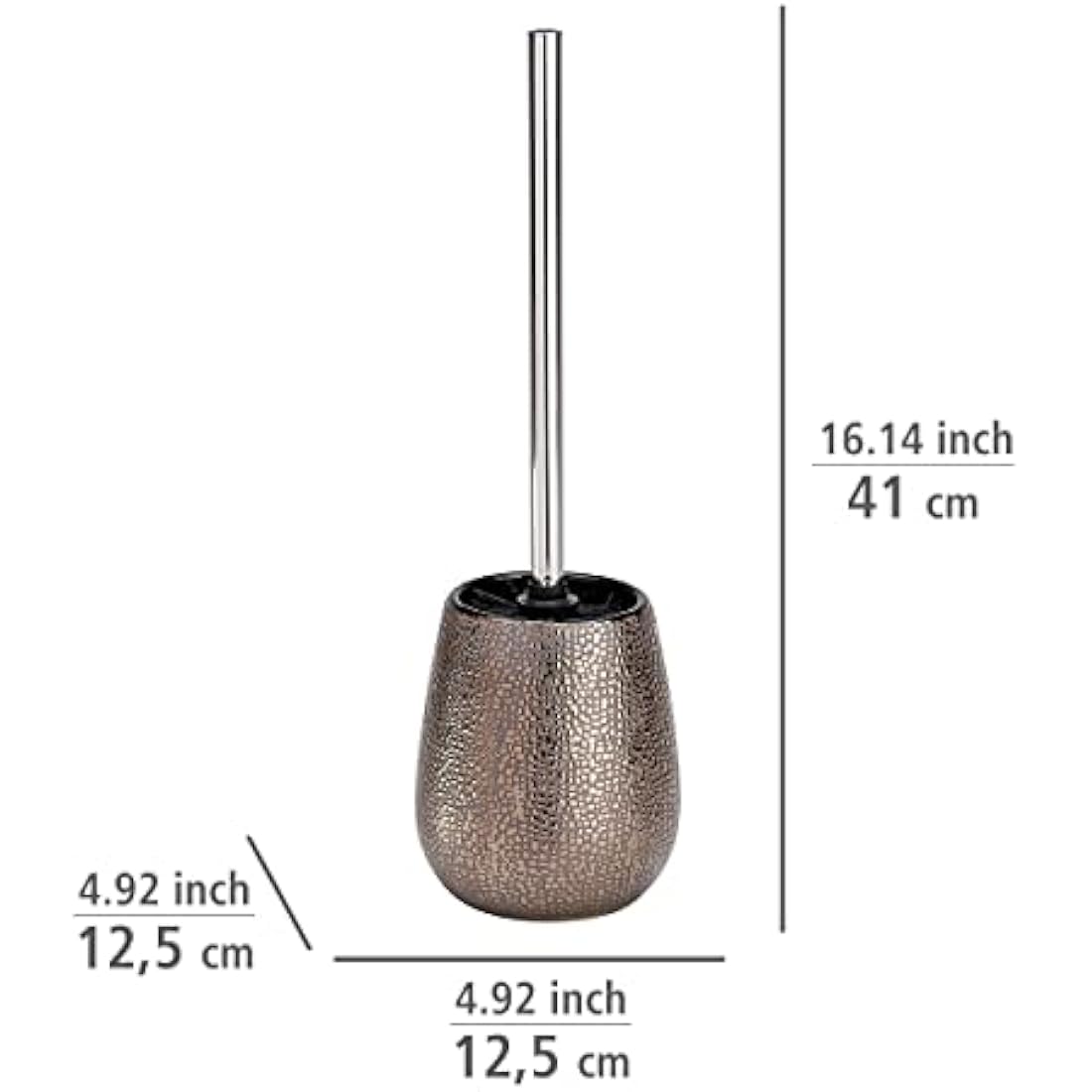 WENKO Marrakesh Toilet Brush and Holder – Brown Ceramic Bathroom Set