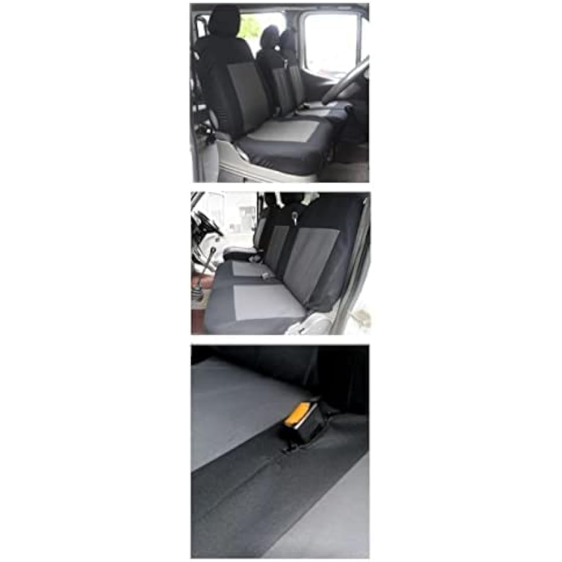 Universal Van Seat Covers | Heavy Duty Grey Black 2+1 Set